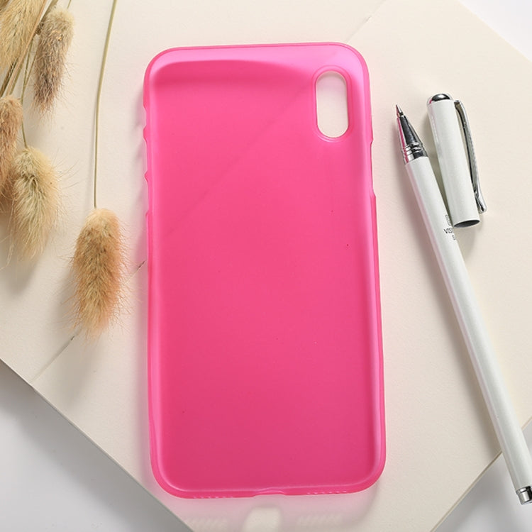 For iPhone X / XS Ultra-thin Frosted PP Protective Back Cover Case (Magenta) - More iPhone Cases by buy2fix | Online Shopping UK | buy2fix