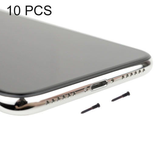 10 Stück Ladeanschlussschrauben für iPhone X (Schwarz)
