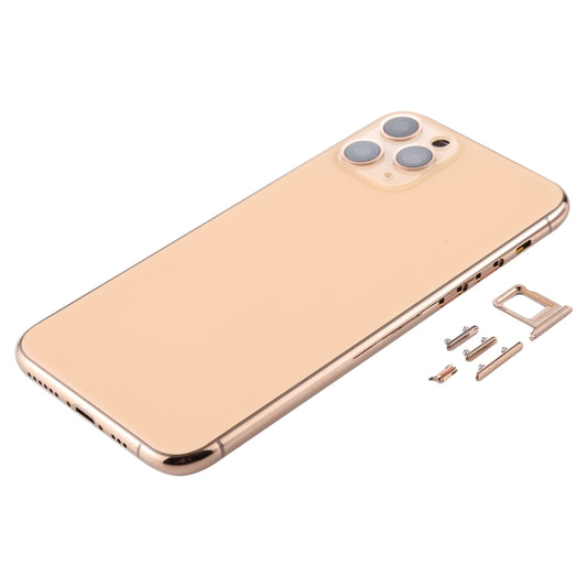 Back Housing Cover with SIM Card Tray & Side keys & Camera Lens for iPhone 11 Pro(Gold) - Back Cover by buy2fix | Online Shopping UK | buy2fix