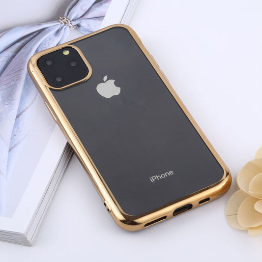 Transparent TPU Anti-Drop And Waterproof Mobile Phone Protective Case for iPhone 11 Pro Max(Gold) - iPhone 11 Pro Max Cases by buy2fix | Online Shopping UK | buy2fix