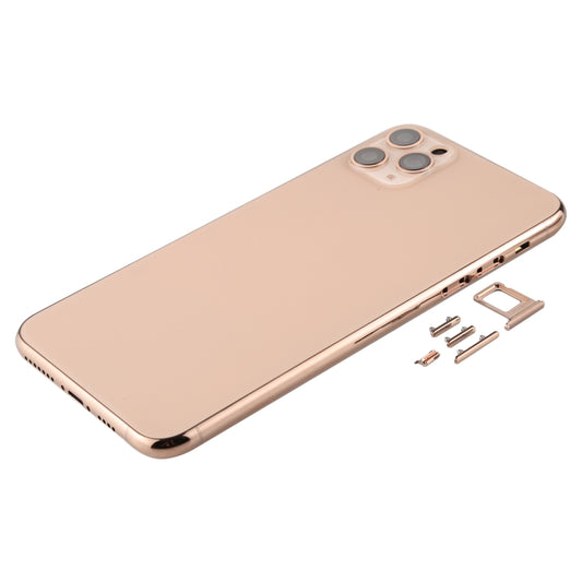 Back Housing Cover with SIM Card Tray & Side keys & Camera Lens for iPhone 11 Pro Max(Gold) - Back Cover by buy2fix | Online Shopping UK | buy2fix