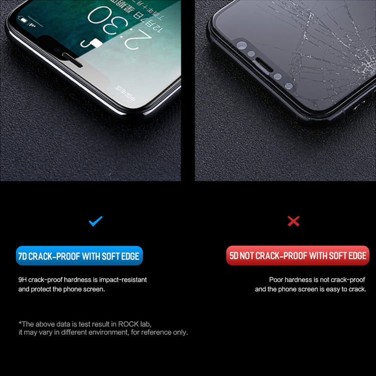 For iPhone 11 Pro Max / XS Max ROCK 0.23mm Soft Edge 7D Curved Surface Anti Blue-ray Full Screen Tempered Glass Film - iPhone XS Max Tempered Glass by ROCK | Online Shopping UK | buy2fix