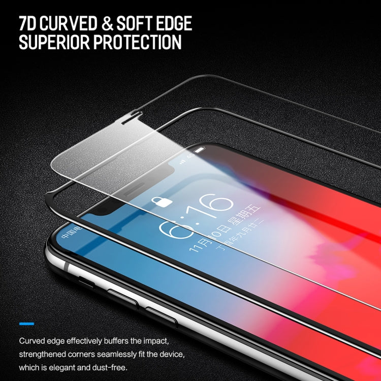 For iPhone 11 Pro Max / XS Max ROCK 0.23mm Soft Edge 7D Curved Surface Anti Blue-ray Full Screen Tempered Glass Film - iPhone XS Max Tempered Glass by ROCK | Online Shopping UK | buy2fix