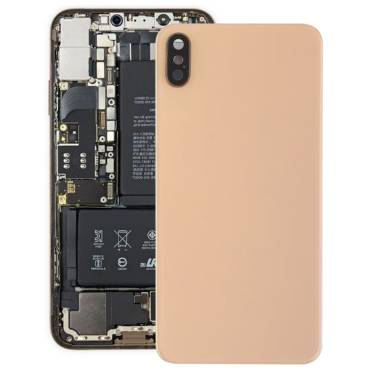 Akku-Rückabdeckung mit rückseitiger Kamerablende &amp; Objektiv &amp; Klebstoff für iPhone XS Max (Gold)