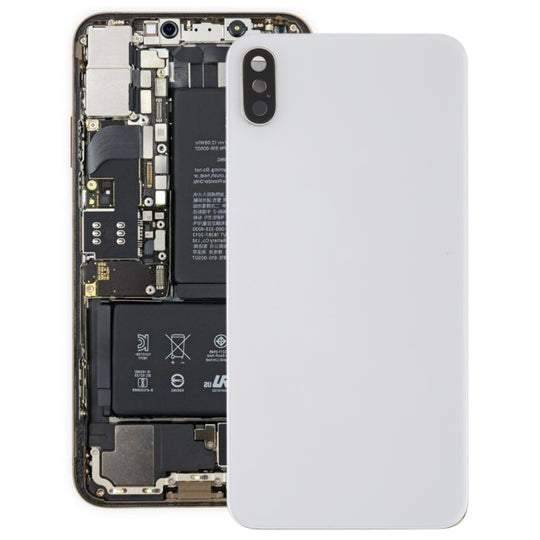 Akku-Rückabdeckung mit rückseitiger Kamerablende &amp; Linse &amp; Klebstoff für iPhone XS Max (Weiß)
