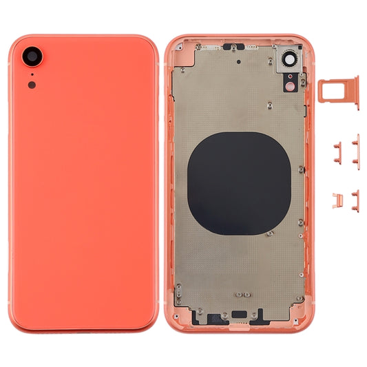 Back Housing Cover with Camera Lens & SIM Card Tray & Side Keys for iPhone XR(Coral) - Back Cover by buy2fix | Online Shopping UK | buy2fix