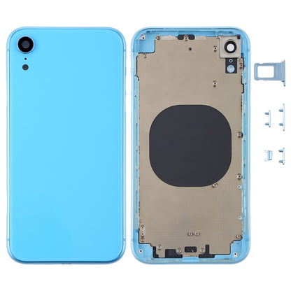 Back Housing Cover with Camera Lens & SIM Card Tray & Side Keys for iPhone XR(Blue) - Back Cover by buy2fix | Online Shopping UK | buy2fix