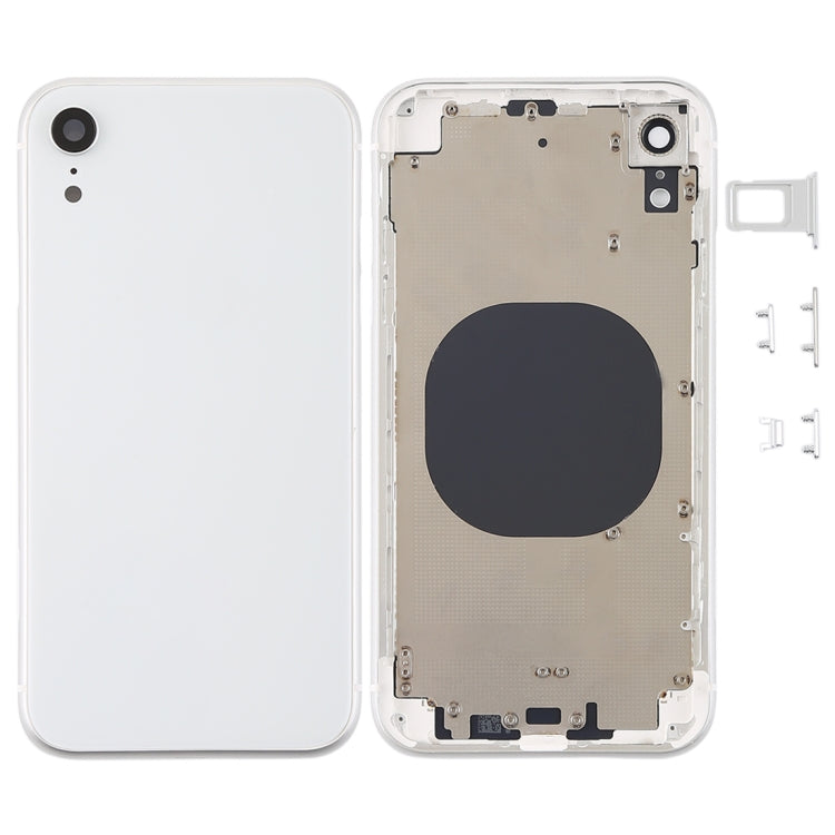 Back Housing Cover with Camera Lens & SIM Card Tray & Side Keys for iPhone XR(White) by buy2fix