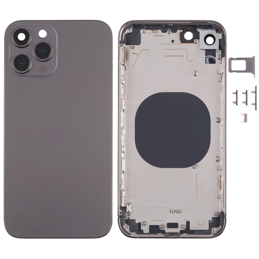 Stainless Steel Material Back Housing Cover with Appearance Imitation of iP13 Pro for iPhone XR(Black) - Back Cover by buy2fix | Online Shopping UK | buy2fix