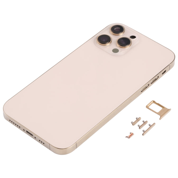 Stainless Steel Material Back Housing Cover with Appearance Imitation of iP13 Pro for iPhone XR(Gold) - Back Cover by buy2fix | Online Shopping UK | buy2fix