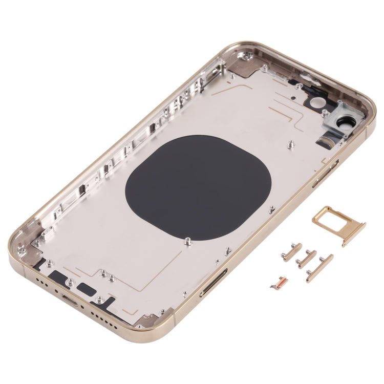 Stainless Steel Material Back Housing Cover with Appearance Imitation of iP13 Pro for iPhone XR(Gold) - Back Cover by buy2fix | Online Shopping UK | buy2fix