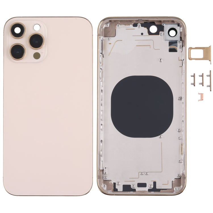 Stainless Steel Material Back Housing Cover with Appearance Imitation of iP13 Pro for iPhone XR(Gold) - Back Cover by buy2fix | Online Shopping UK | buy2fix