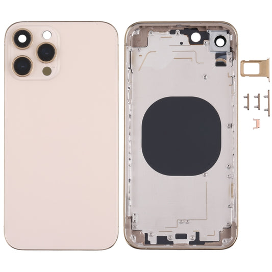 Stainless Steel Material Back Housing Cover with Appearance Imitation of iP13 Pro for iPhone XR(Gold) - Back Cover by buy2fix | Online Shopping UK | buy2fix