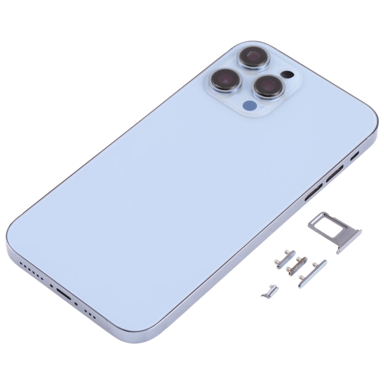 Stainless Steel Material Back Housing Cover with Appearance Imitation of iP13 Pro for iPhone XR(Blue) - Back Cover by buy2fix | Online Shopping UK | buy2fix