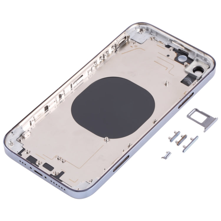 Stainless Steel Material Back Housing Cover with Appearance Imitation of iP13 Pro for iPhone XR(Blue) - Back Cover by buy2fix | Online Shopping UK | buy2fix