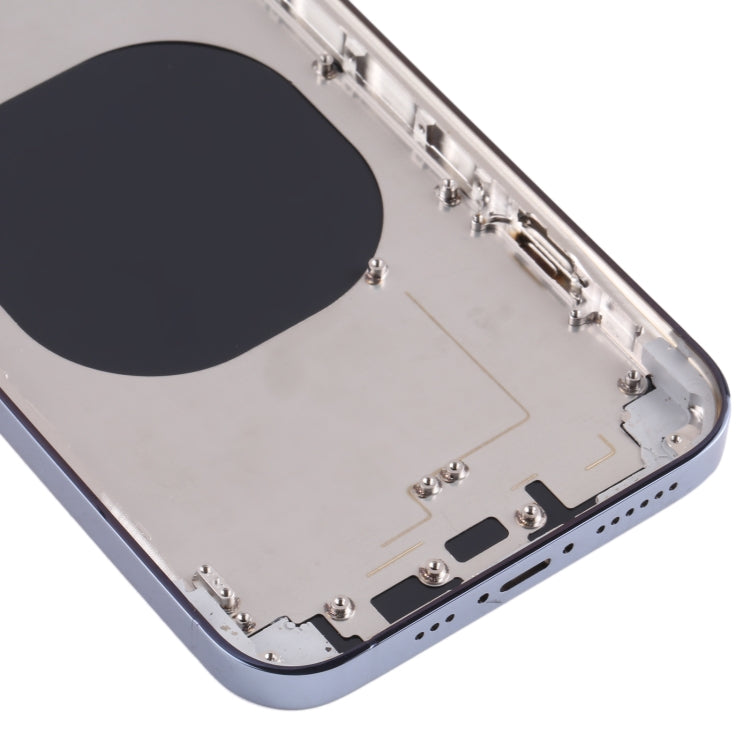 Stainless Steel Material Back Housing Cover with Appearance Imitation of iP13 Pro for iPhone XR(Blue) - Back Cover by buy2fix | Online Shopping UK | buy2fix