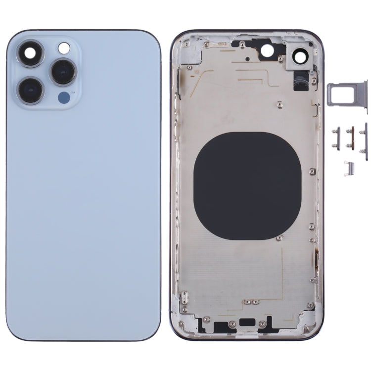 Stainless Steel Material Back Housing Cover with Appearance Imitation of iP13 Pro for iPhone XR(Blue) - Back Cover by buy2fix | Online Shopping UK | buy2fix