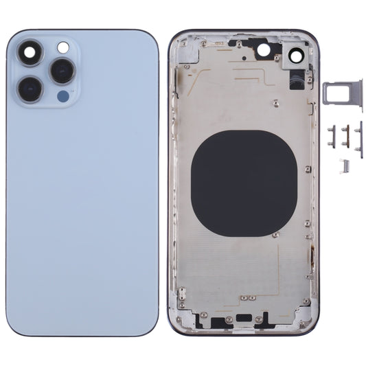Stainless Steel Material Back Housing Cover with Appearance Imitation of iP13 Pro for iPhone XR(Blue) - Back Cover by buy2fix | Online Shopping UK | buy2fix