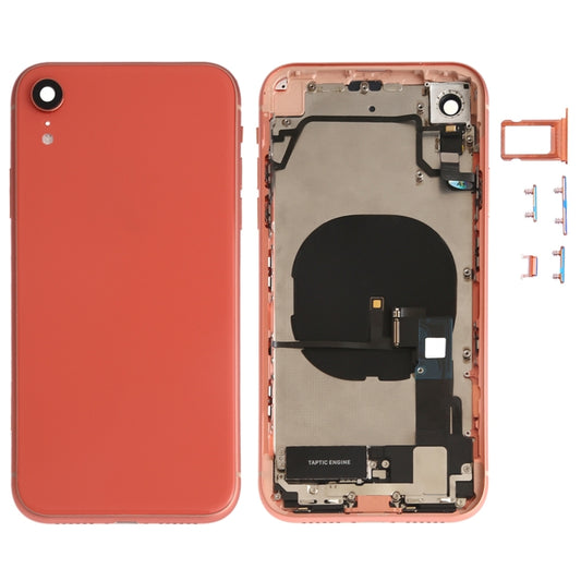 Battery Back Cover Assembly (with Side Keys & Speaker Ringer Buzzer & Motor & Camera Lens & Card Tray & Power Button + Volume Button + Charging Port + Signal Flex Cable & Wireless Charging Module) for iPhone XR(Orange) - Back Cover by buy2fix | Online Shopping UK | buy2fix