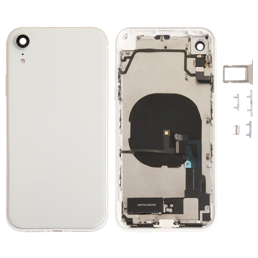 Battery Back Cover Assembly (with Side Keys & Speaker Ringer Buzzer & Motor & Camera Lens & Card Tray & Power Button + Volume Button + Charging Port + Signal Flex Cable & Wireless Charging Module) for iPhone XR(Silver) - Back Cover by buy2fix | Online Shopping UK | buy2fix