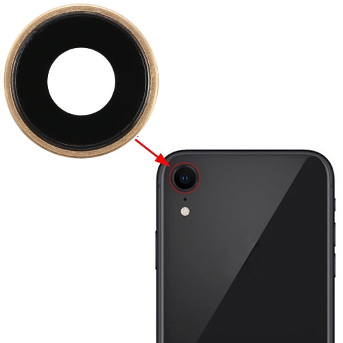 Lunette de caméra arrière avec cache d'objectif pour iPhone XR (or)