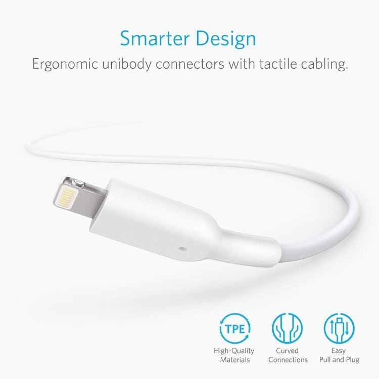 ANKER PowerLine II USB to 8 Pin MFI Certificated Charging Data Cable, Length: 0.9m(White) - MFI Cable by ANKER | Online Shopping UK | buy2fix