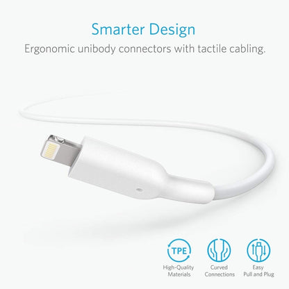 ANKER PowerLine II USB to 8 Pin MFI Certificated Charging Data Cable, Length: 0.9m(White) - MFI Cable by ANKER | Online Shopping UK | buy2fix
