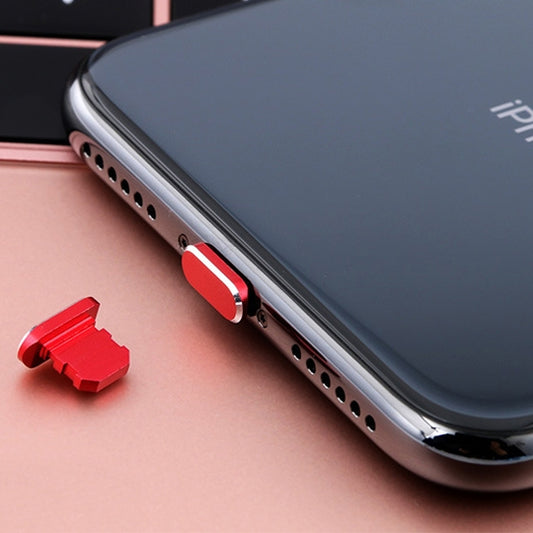 2pcs Universal 8 Pin Charging Port Metal Anti-Dust Plug for iPhone(Red) - Anti-dust & Ear Caps by buy2fix | Online Shopping UK | buy2fix