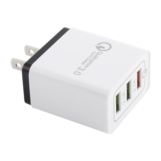 AR-QC-03 2.1A 3 USB Ports Quick Charger Travel Charger, US Plug(Black) - USB Charger by buy2fix | Online Shopping UK | buy2fix