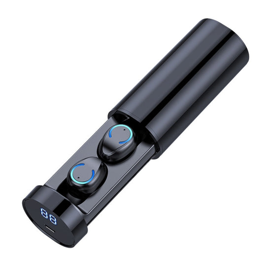 F9-6 TWS CVC8.0 Écouteur Bluetooth tactile à suppression de bruit avec boîtier de chargement cylindrique extractible, prise en charge de l'affichage numérique de l'alimentation LED, des appels et de Siri (noir)