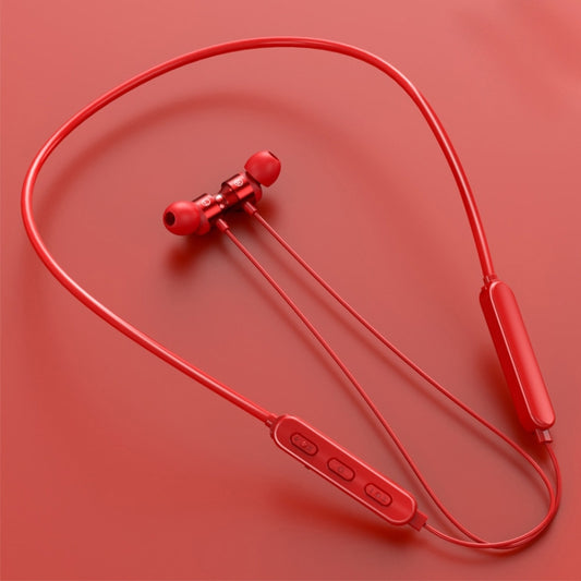 Bluetooth 5.1 Round Wire Neck-mounted Bluetooth Sports Earphone with Magnetic Function(Red) by buy2fix