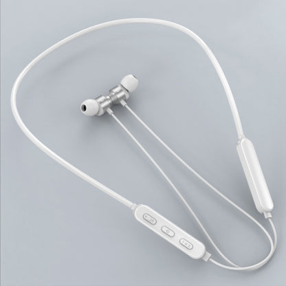 Bluetooth 5.1 Round Wire Neck-mounted Bluetooth Sports Earphone with Magnetic Function(White) by buy2fix