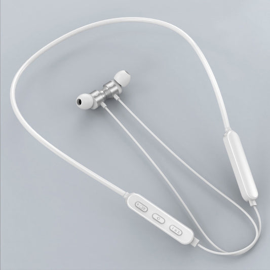 Bluetooth 5.1 Round Wire Neck-mounted Bluetooth Sports Earphone with Magnetic Function(White) by buy2fix