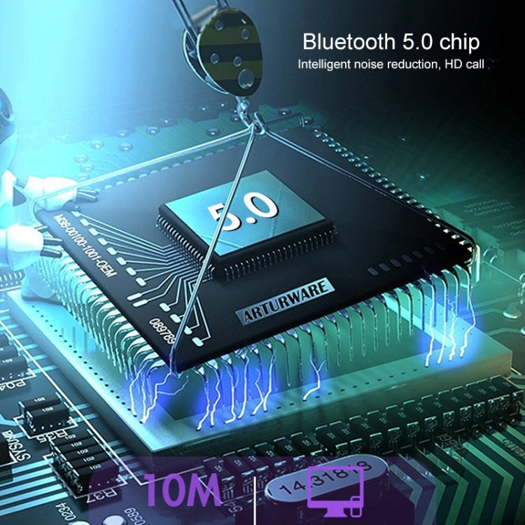 Bluetooth 5.1 Round Wire Neck-mounted Bluetooth Sports Earphone with Magnetic Function(White) by buy2fix