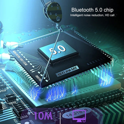 Bluetooth 5.1 Round Wire Neck-mounted Bluetooth Sports Earphone with Magnetic Function(White) by buy2fix