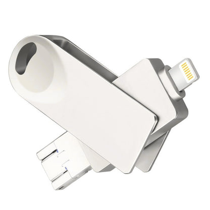 S29 3 in 1 64GB Micro USB + USB + 8 Pin Interface Metal Twister Flash Disk(Silver) by buy2fix