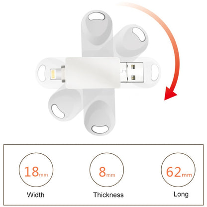 S29 3 in 1 64GB Micro USB + USB + 8 Pin Interface Metal Twister Flash Disk(Silver) by buy2fix