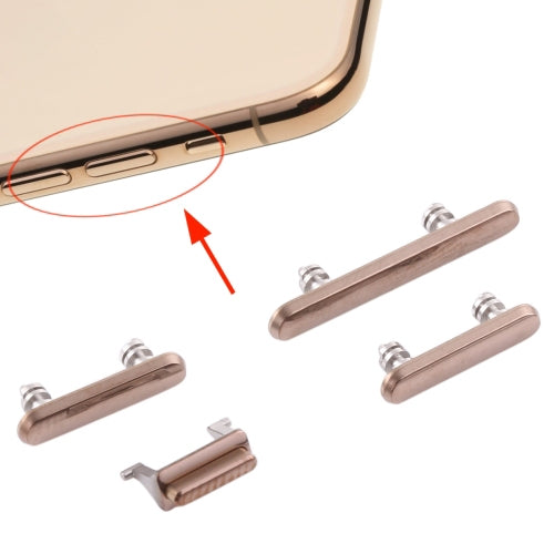 Touches latérales (bouton d'alimentation + bouton de volume + bouton de sourdine) pour iPhone XS / XS Max (or)