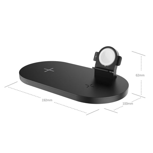 A04 3 in 1 Multi-function Qi Standard Wireless Charger for Mobile Phones & iWatch & AirPods (Black) - Wireless Charger by buy2fix | Online Shopping UK | buy2fix