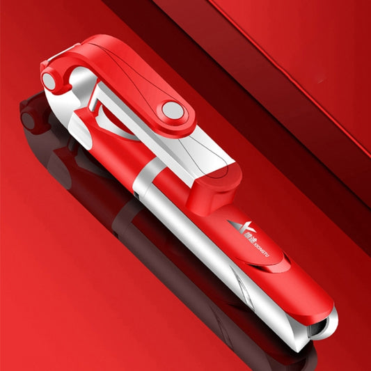 XT-09 Multi-function Live Broadcast Mobile Bluetooth Self-timer Pole Tripod (Red) - Selfie Sticks by buy2fix | Online Shopping UK | buy2fix