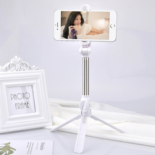 XT10 Multi-function Mobile Live Broadcast Bluetooth Self-timer Pole Tripod (White) - Selfie Sticks by buy2fix | Online Shopping UK | buy2fix