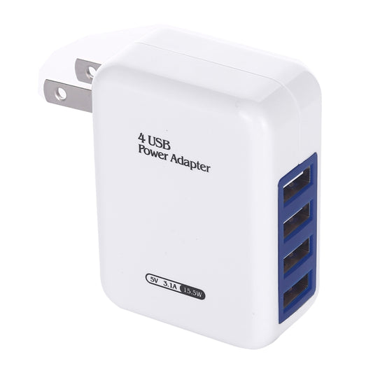 HT-CD03 15.5W 5V 3.1A 4-Port USB Wall Charger Travel Charger, US Plug - USB Charger by buy2fix | Online Shopping UK | buy2fix