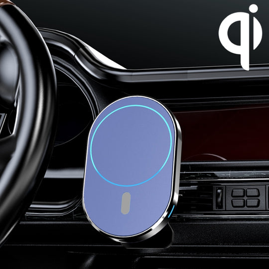 Support de sortie d'air magnétique pour voiture, chargeur sans fil, sortie maximale JJT-968 15W (bleu)