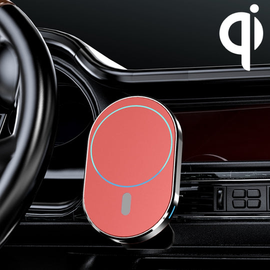 Support de sortie d'air magnétique pour voiture, chargeur sans fil, sortie maximale JJT-968 15W (rouge)