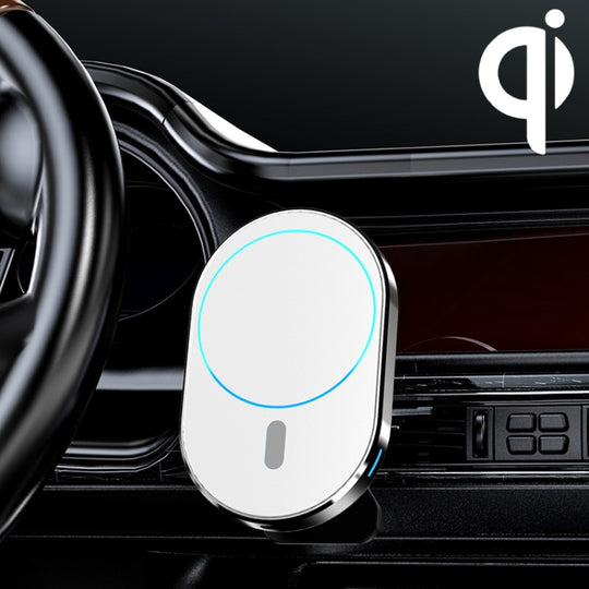 Support de sortie d'air magnétique pour voiture, chargeur sans fil, sortie maximale JJT-968 15W (blanc)