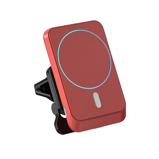 JJT-969 15W Max Output Magnetic Car Air Outlet Bracket Wireless Charger(Red) - Wireless Charger Holders by buy2fix | Online Shopping UK | buy2fix