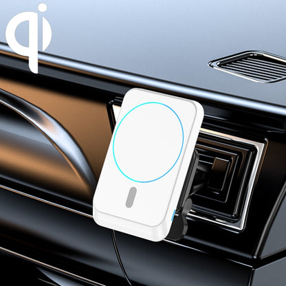JJT-969 15W Max Output Magnetic Car Air Outlet Bracket Wireless Charger(White) - Wireless Charger Holders by buy2fix | Online Shopping UK | buy2fix