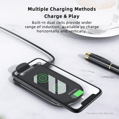ROCK W30 15W Mobile Phone Wireless Charger Foldable Desktop Holder (Black) - Wireless Charger by ROCK | Online Shopping UK | buy2fix