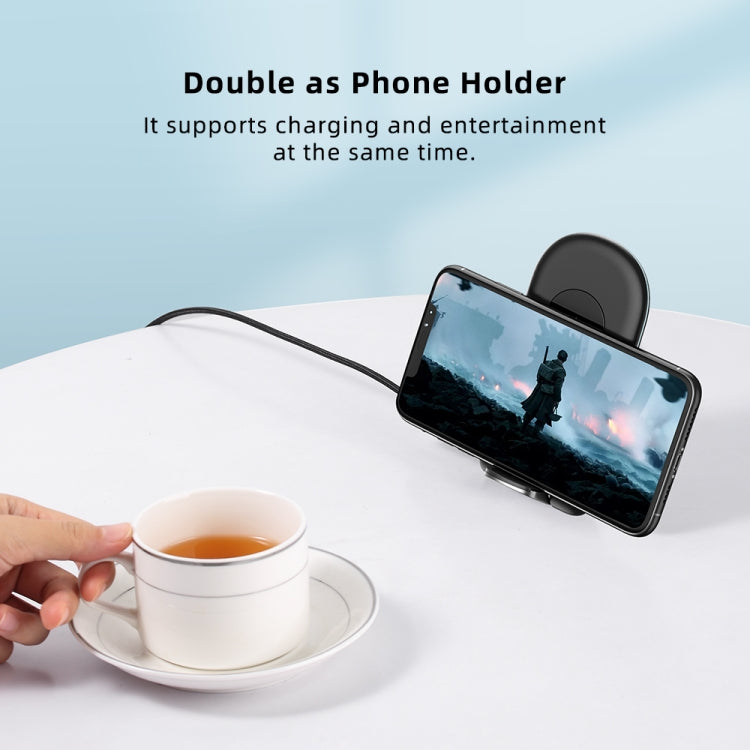 ROCK W30 15W Mobile Phone Wireless Charger Foldable Desktop Holder (Black) - Wireless Charger by ROCK | Online Shopping UK | buy2fix