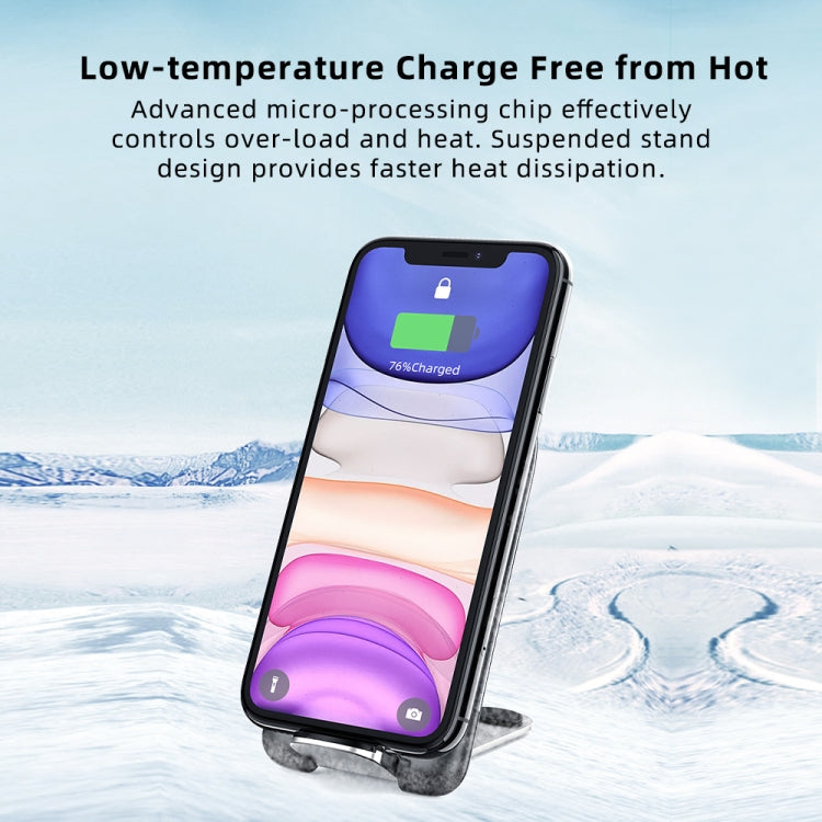 ROCK W30 15W Mobile Phone Wireless Charger Foldable Desktop Holder (Black) - Wireless Charger by ROCK | Online Shopping UK | buy2fix